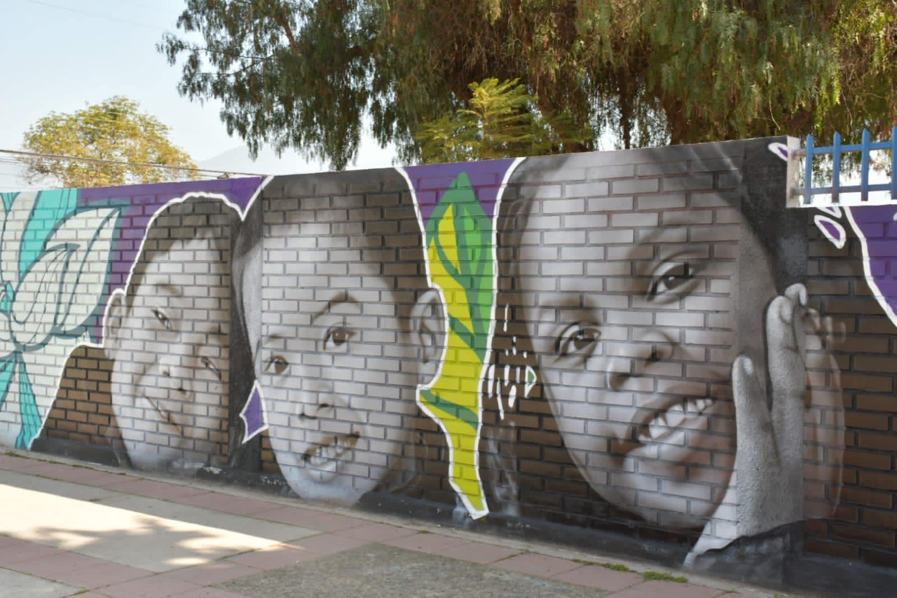 Artista local pintó mural en escuela El Libertador de La Calera