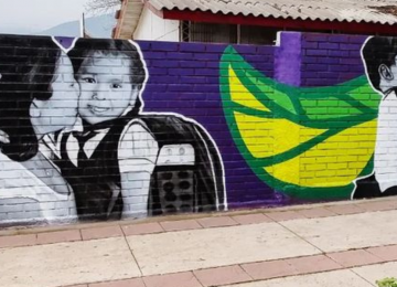 [FOTOS] Artista calerano pintó nuevo mural en escuela municipal de La Calera