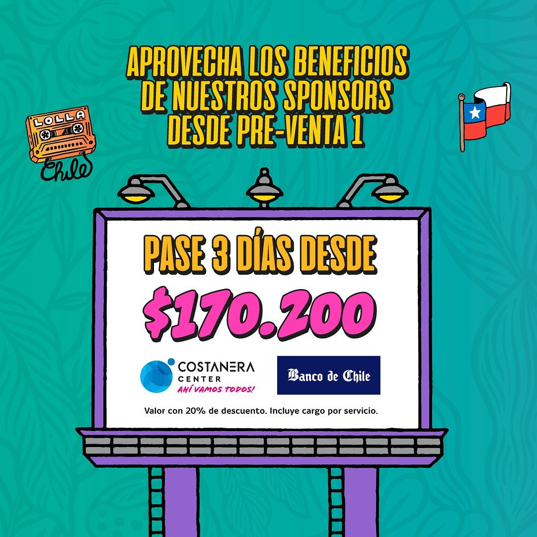 Fecha de venta de entradas Pase de 3 días de Lollapalooza 2023