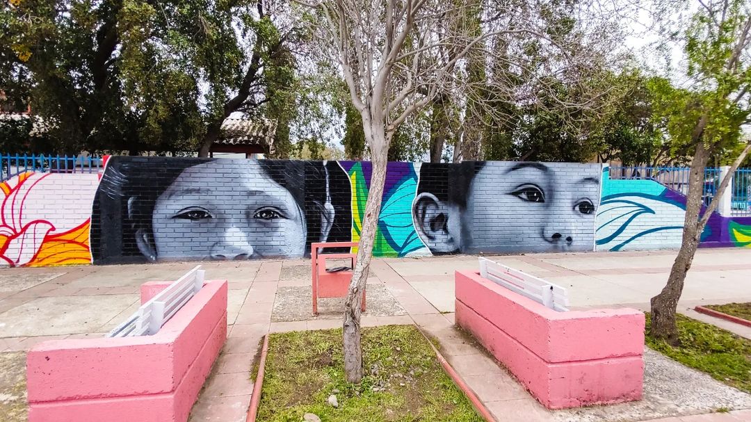 Murales al interior de colegio El Libertador de La Calera 1