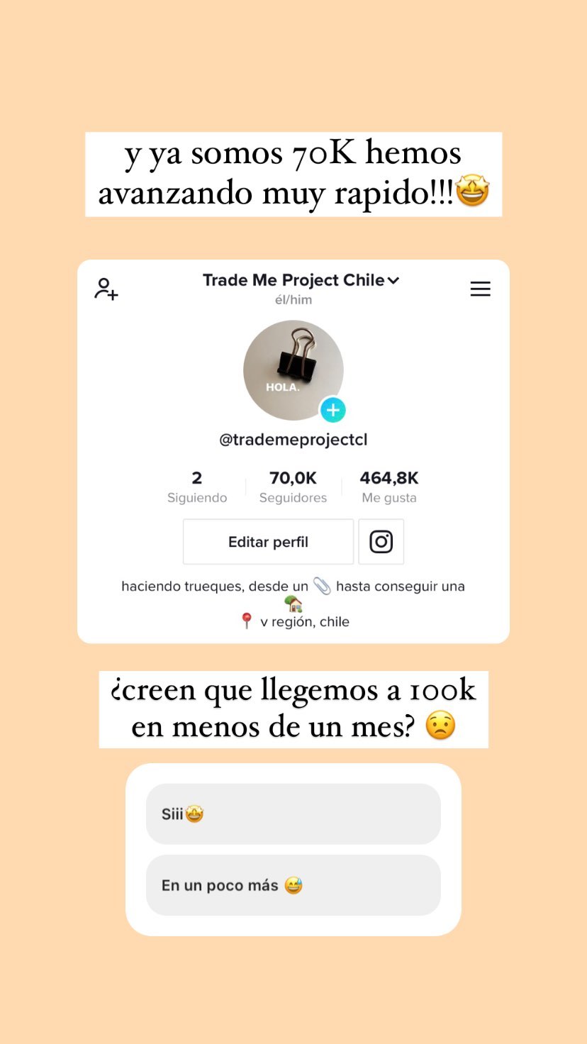 Vicente Rojas pregunta a sus seguidores en Instagram si le irá bien recibiendo más apoyos para su idea, de obtener una casa sólo en base a trueques, los que ya inició con un clip