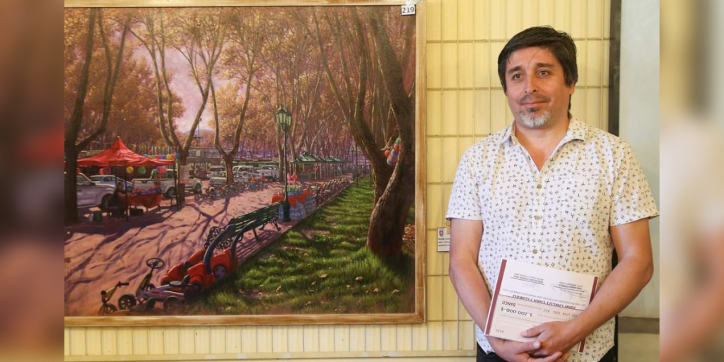 Artista quillotano ganó concurso de pintura en Limache