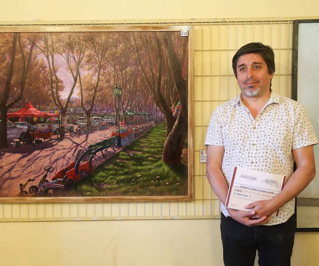 Artista quillotano ganó concurso de pintura en Limache