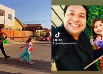 [VIDEO] Quillota: Papá tocó música de Disney cuando acompañaba a su hija a pedir dulces