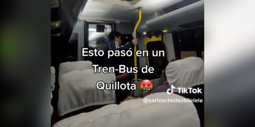 [VIDEO] Quillota: Con patadas pasajero trató de romper puerta de Bus + Metro