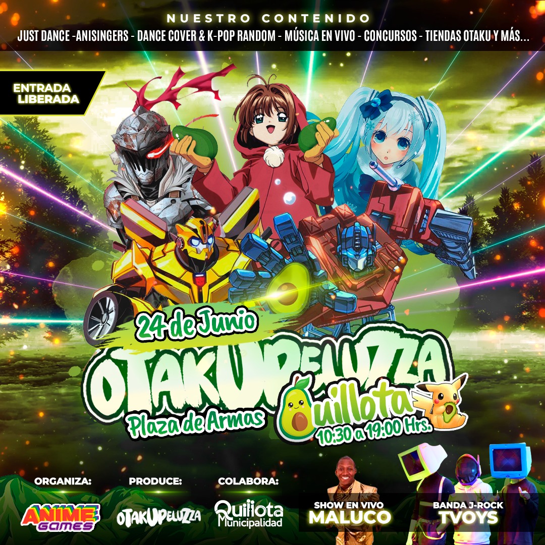 Evento de anime en la plaza de Quillota