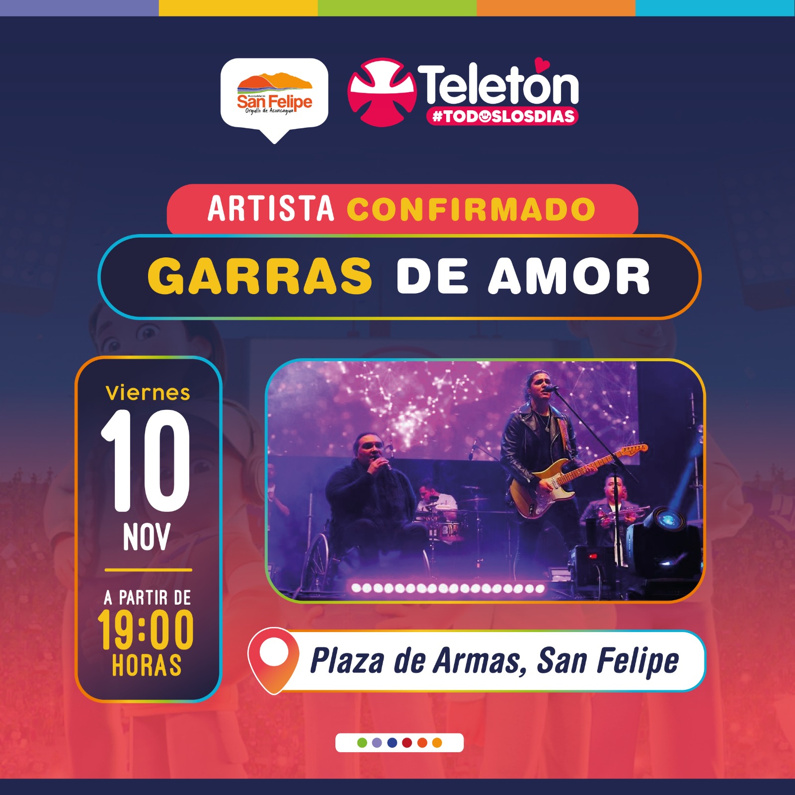 Garras de Amor se presentará en show de Teletón en San Felipe