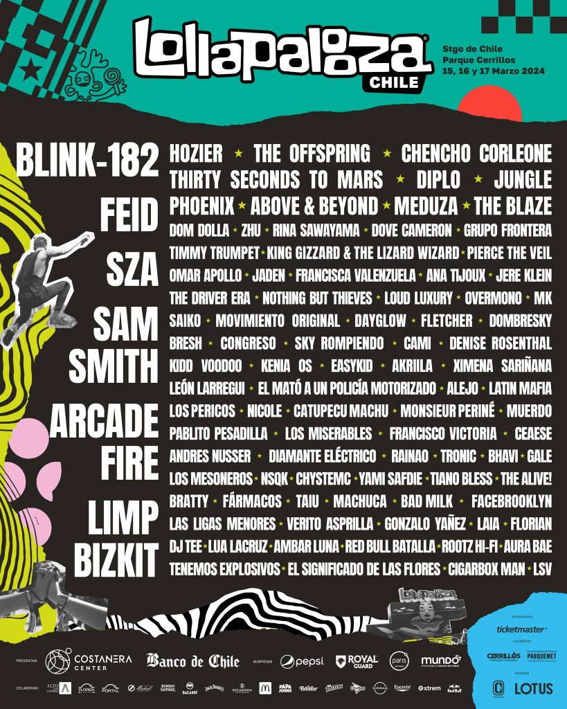 Lollapalooza 2024 Chile lineup artistas El Observador