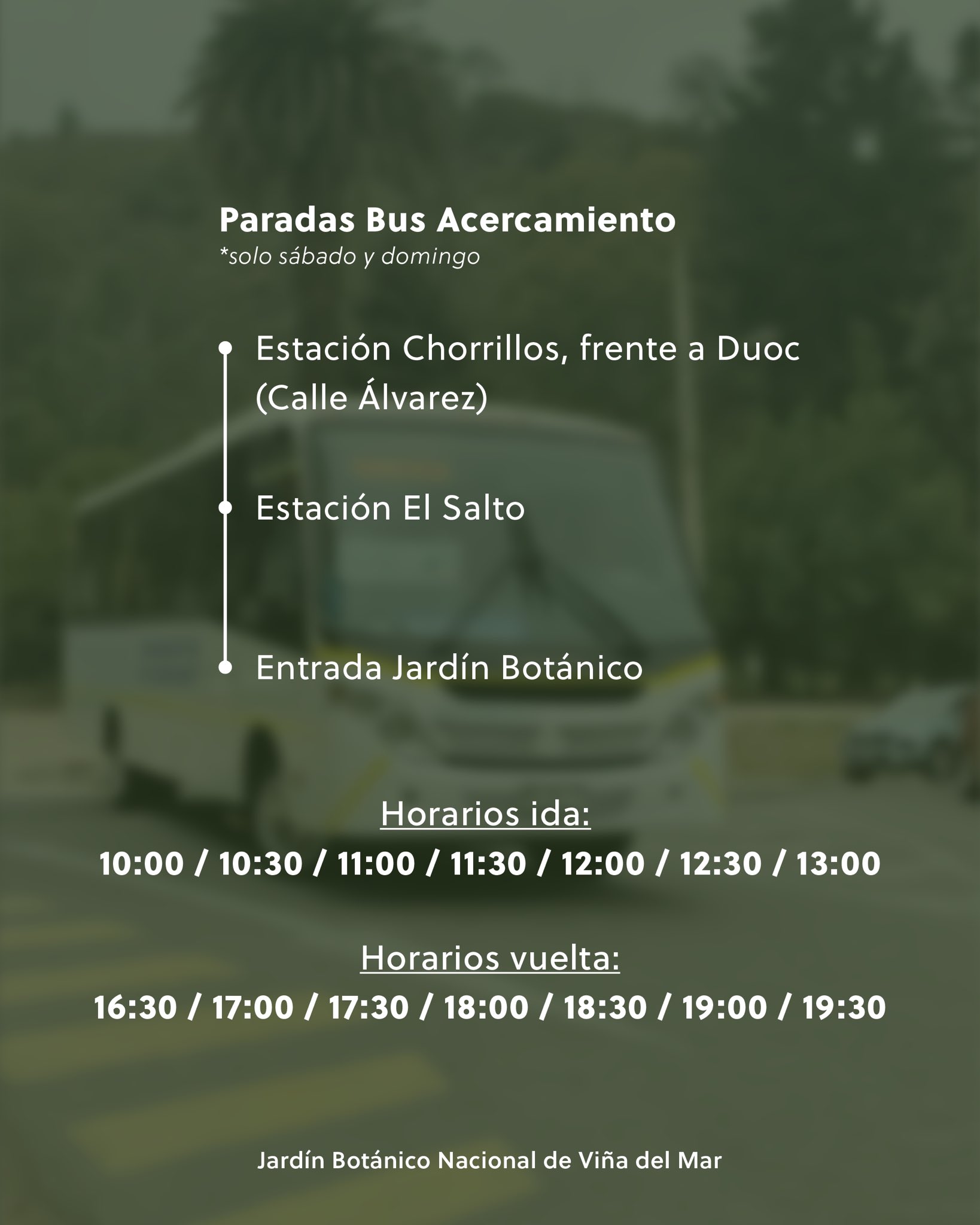 Bus de acercamiento Jardín Botánico