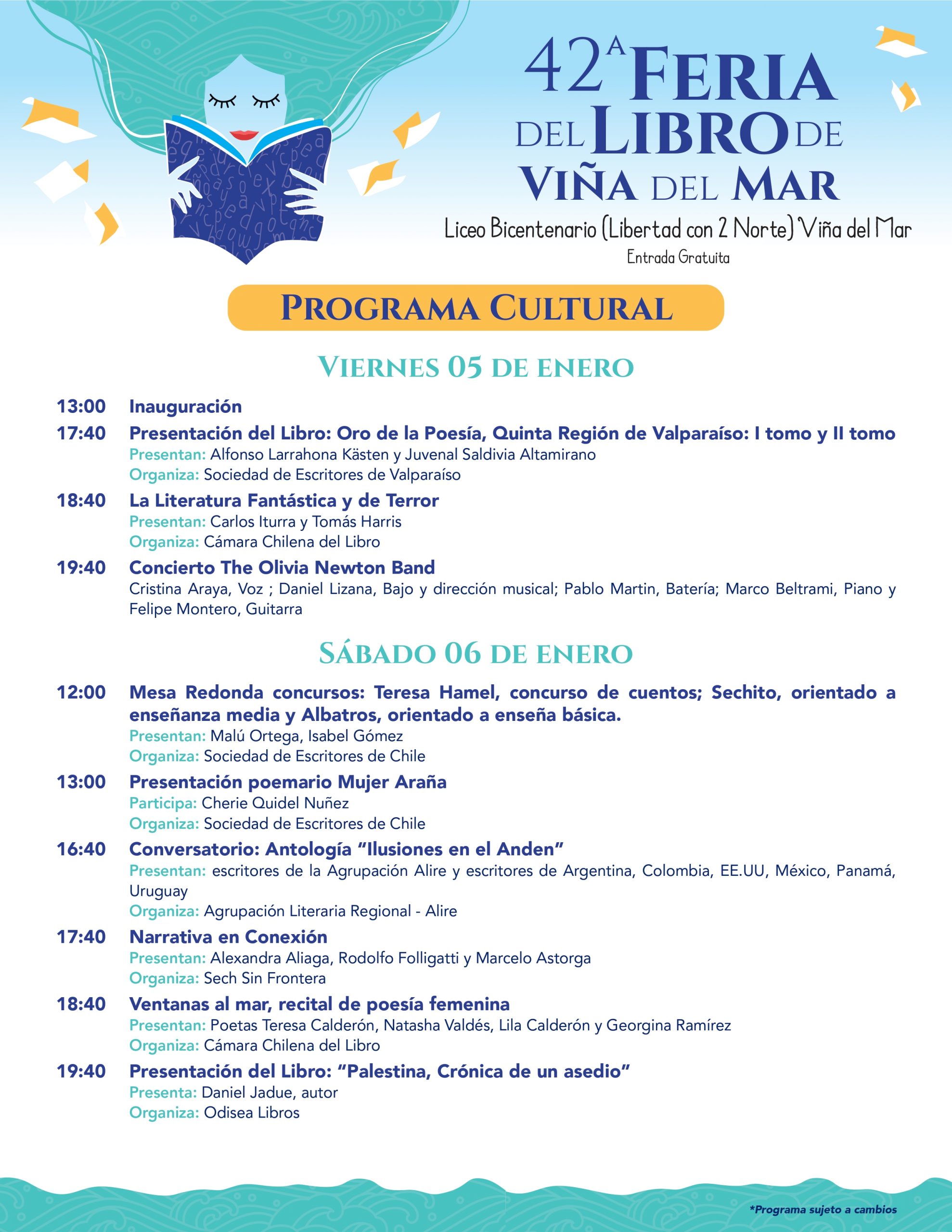 Programa de la 42ª Feria del Libro de Viña del Mar