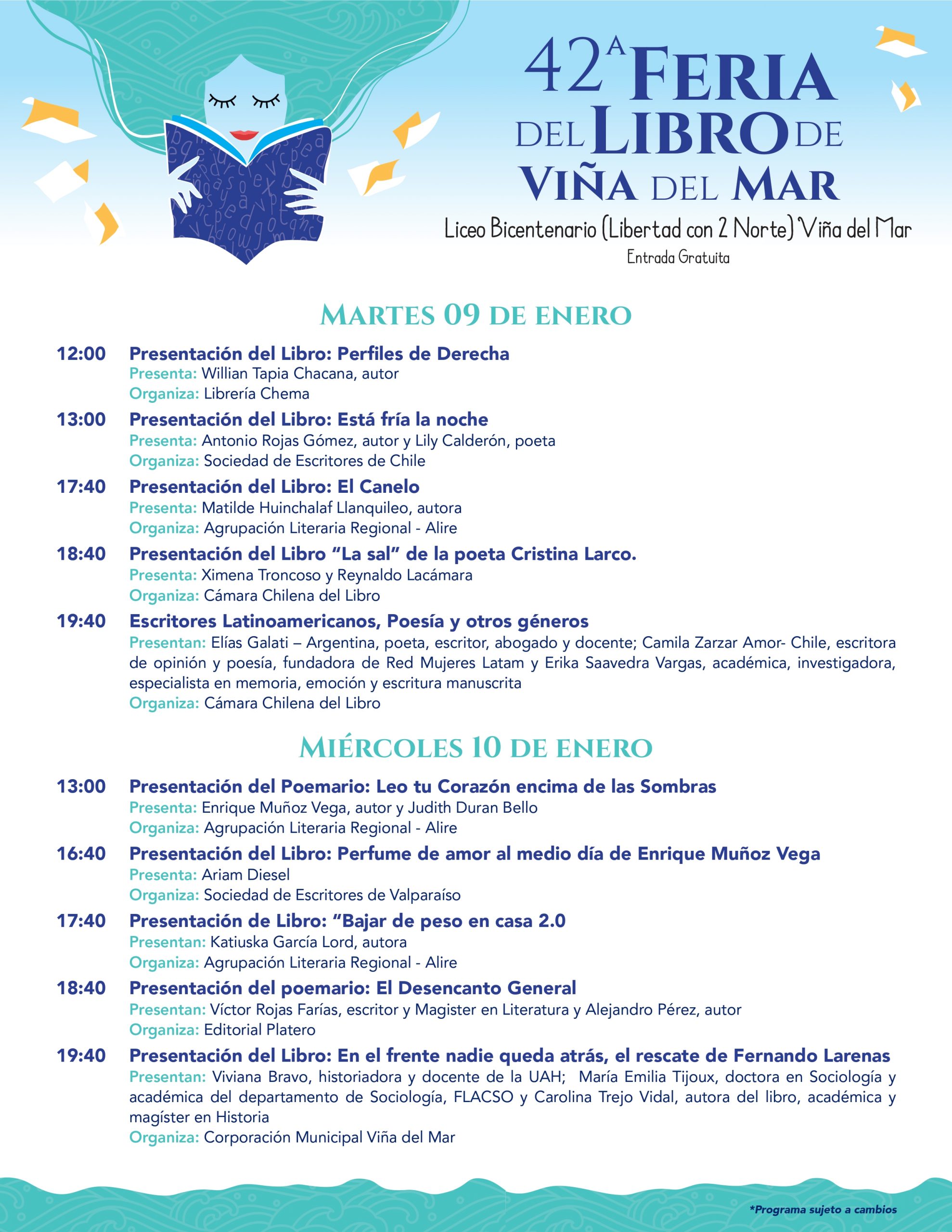 Programa de la 42ª Feria del Libro de Viña del Mar