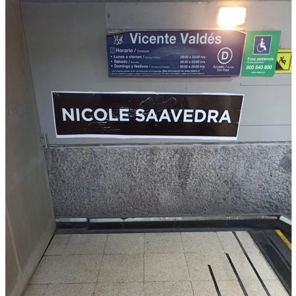 Por Nicole Saavedra Coordinadora Feminista cambió nombre de una estación del Metro de Santiago