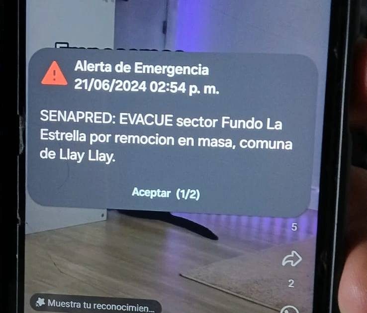 Alerta SAE en Llay Llay