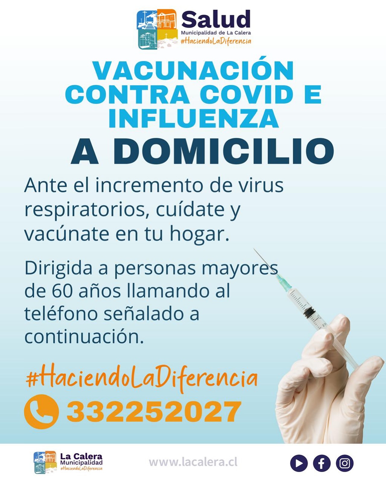 Por fuerte brote viral continúa vacunación en La Calera, Nogales e Hijuelas