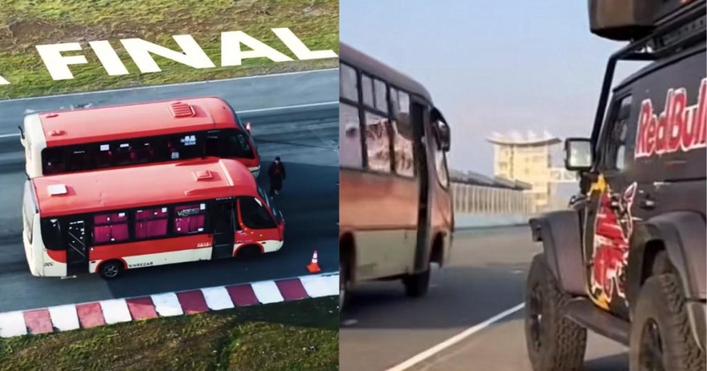 Carrera de micros en Valparaíso