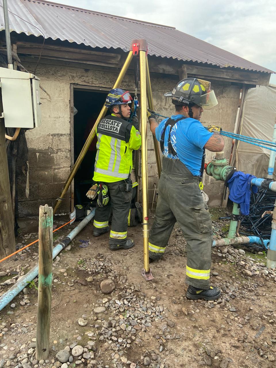 Rescataron a quillotana que cayó a pozo de 10 metros de profundidad