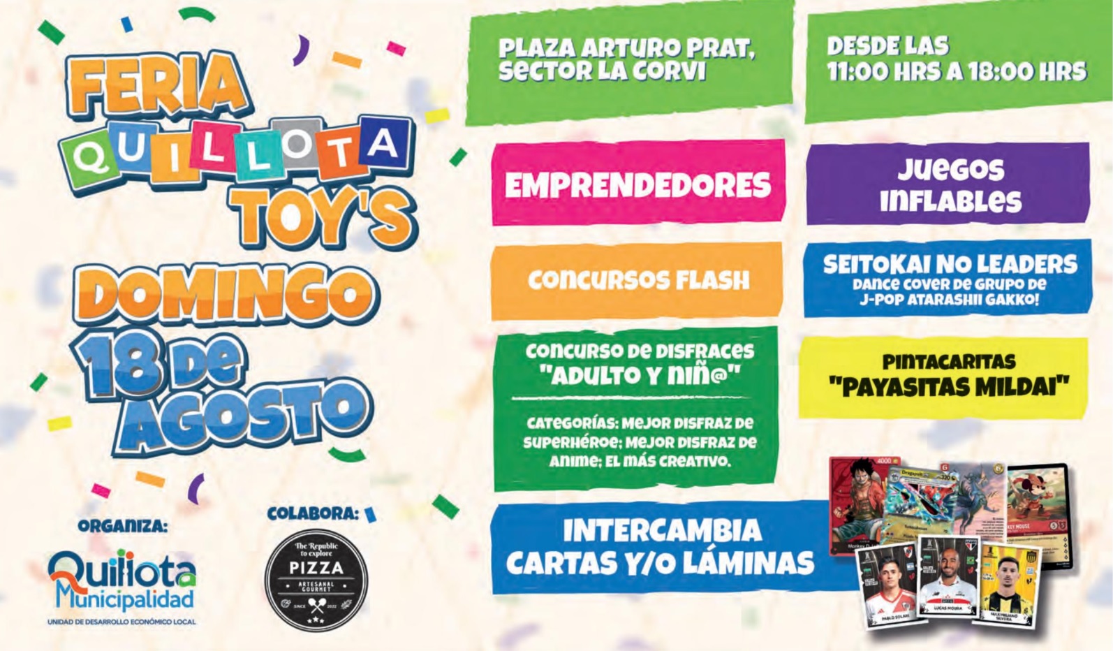 Feria Quillota Toy's llega con juegos inflables, disfraces e intercambio de láminas