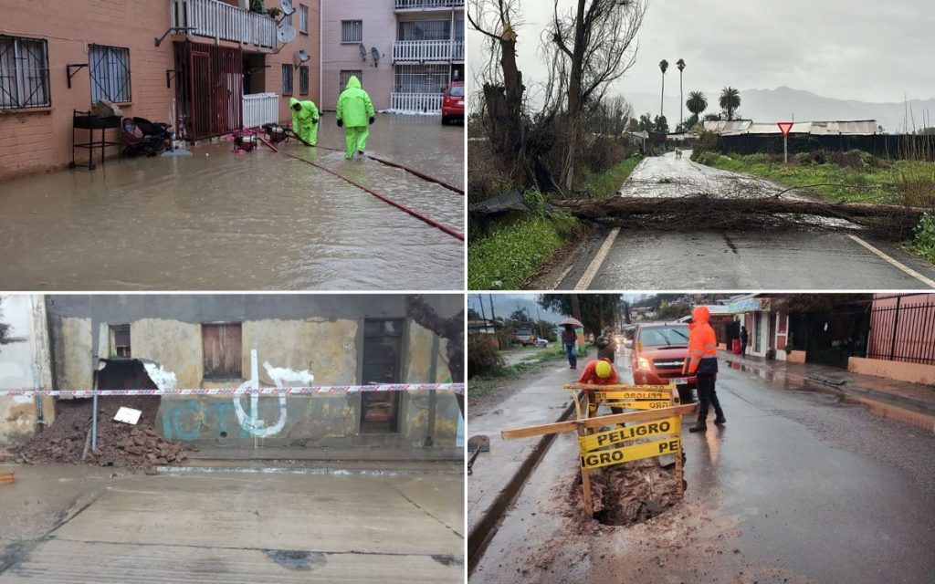 Las emergencias que han dejado la lluvia y fuerte viento en la provincia de Quillota