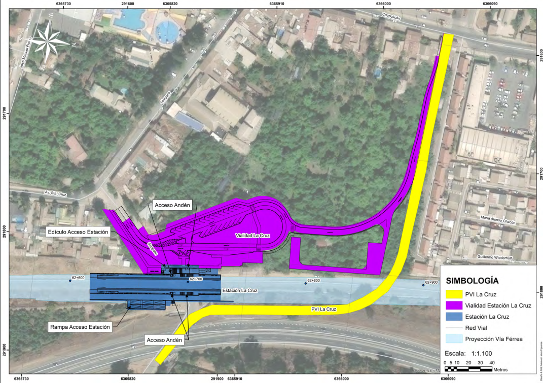 Extensión metro a La Calera Estación La Cruz actualizada