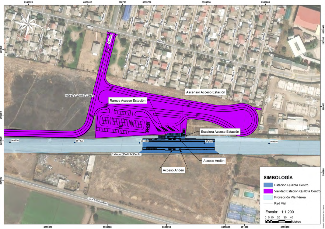 Extensión metro a La Calera Estación Quillota Centro actualizada