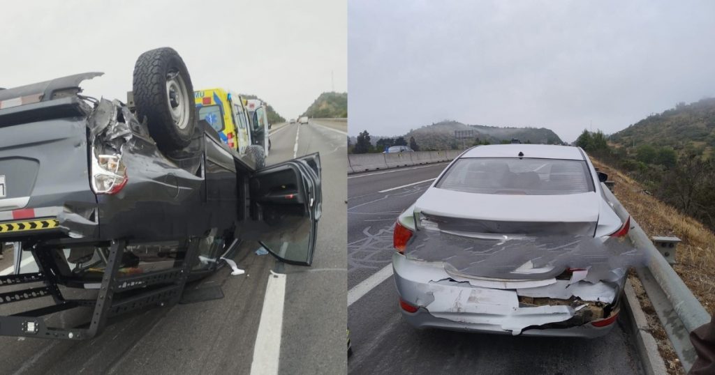 Accidente en Ruta 68 con cinco vehículos