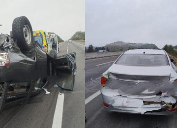 Accidente en Ruta 68 con cinco vehículos