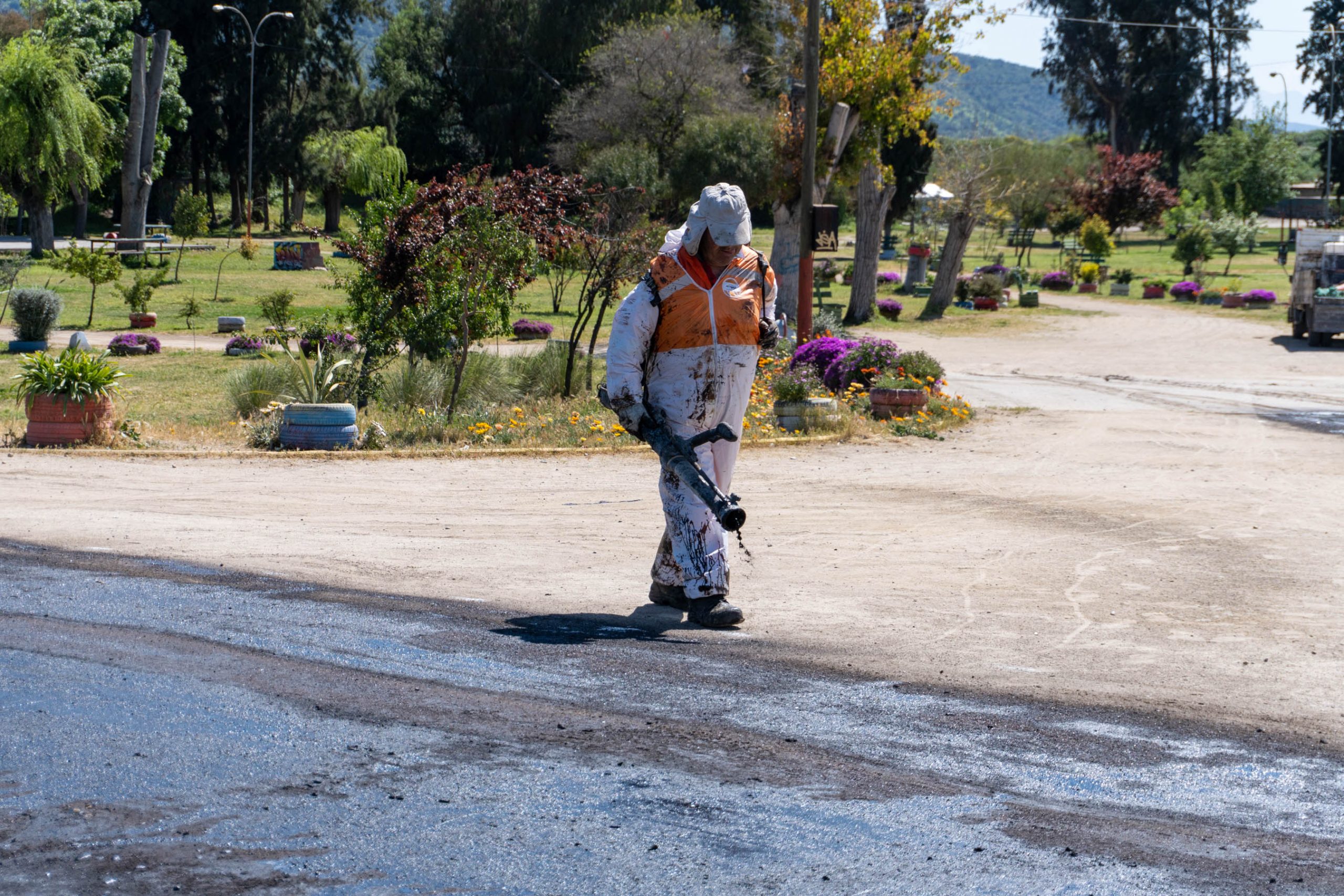 Quillota Pavimentaron caminos interiores del Parque Aconcagua