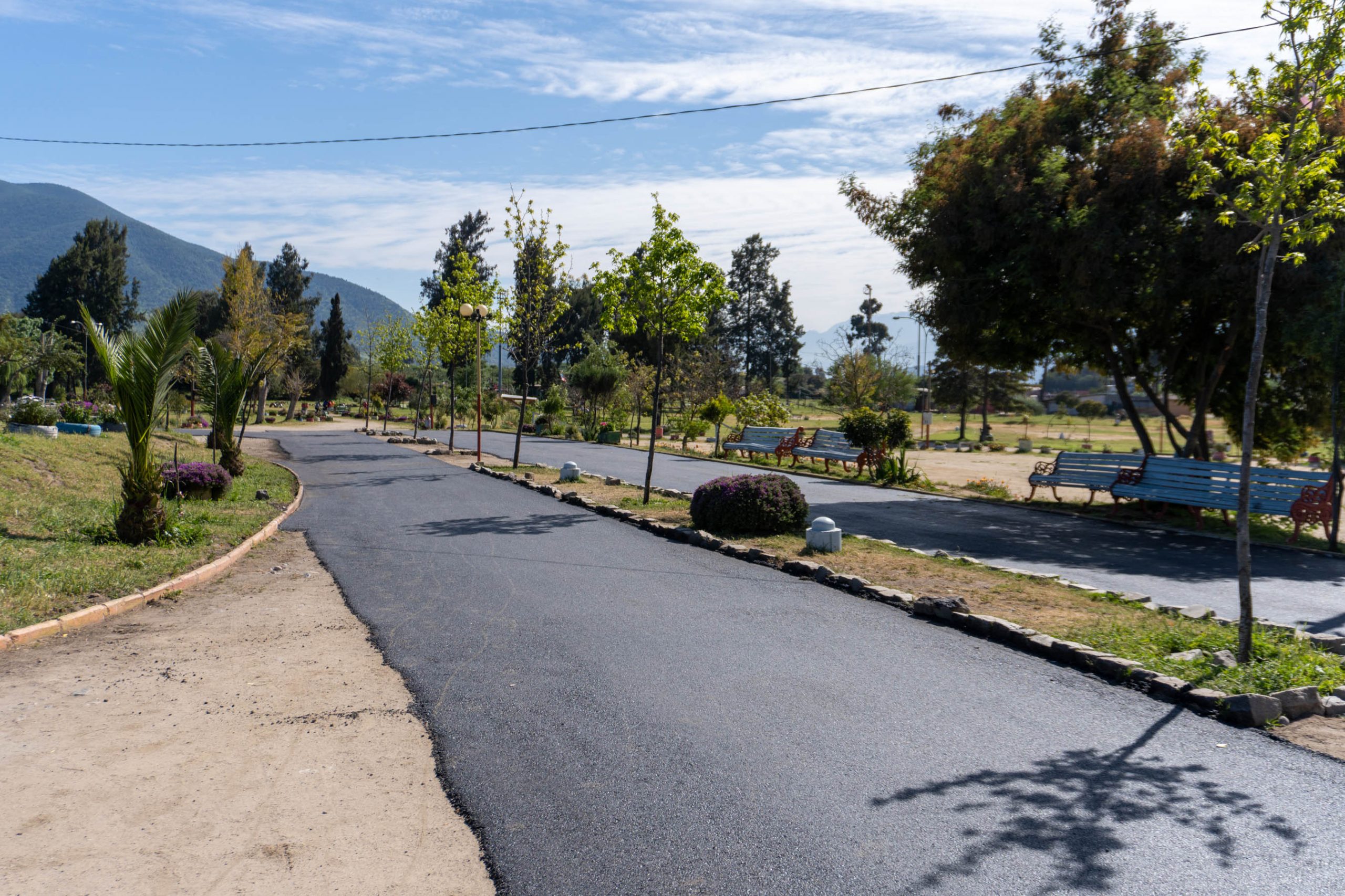 Quillota Pavimentaron caminos interiores del Parque Aconcagua