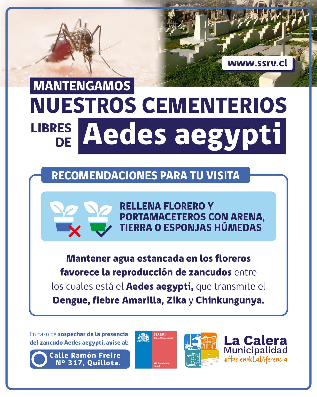 La Calera Partió campaña preventiva contra mosquito del Dengue y fiebre amarilla