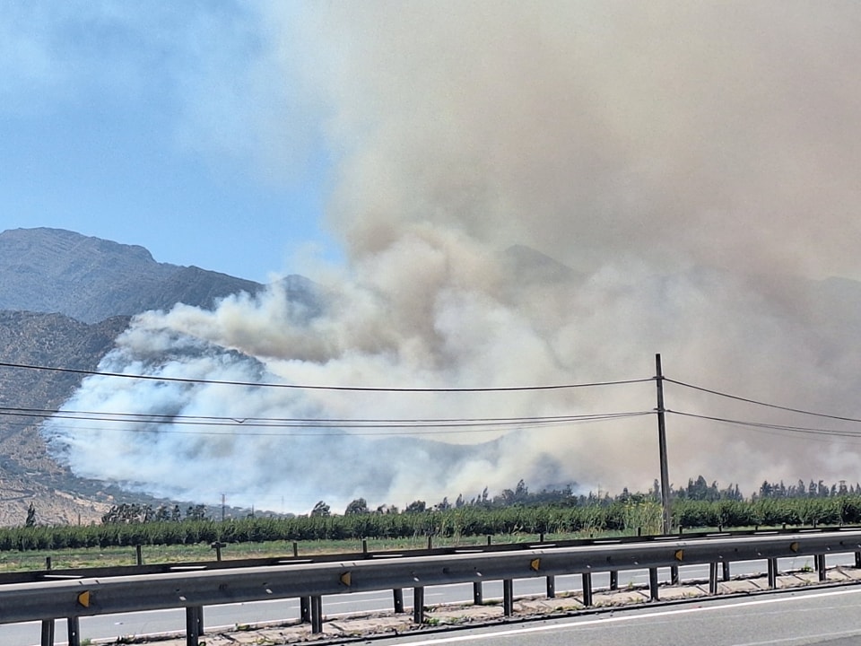 Catemu en Alerta Roja por incendio forestal solicitan a vecinos evacuar 