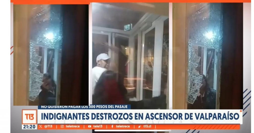 Pareja destrozó el ascensor más antiguo de Valparaíso en día de furia y fueron detenidos