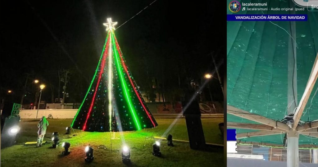 La Calera: Vandalizan árbol de Navidad que se encuentra en calle JJ. Pérez con La FEria