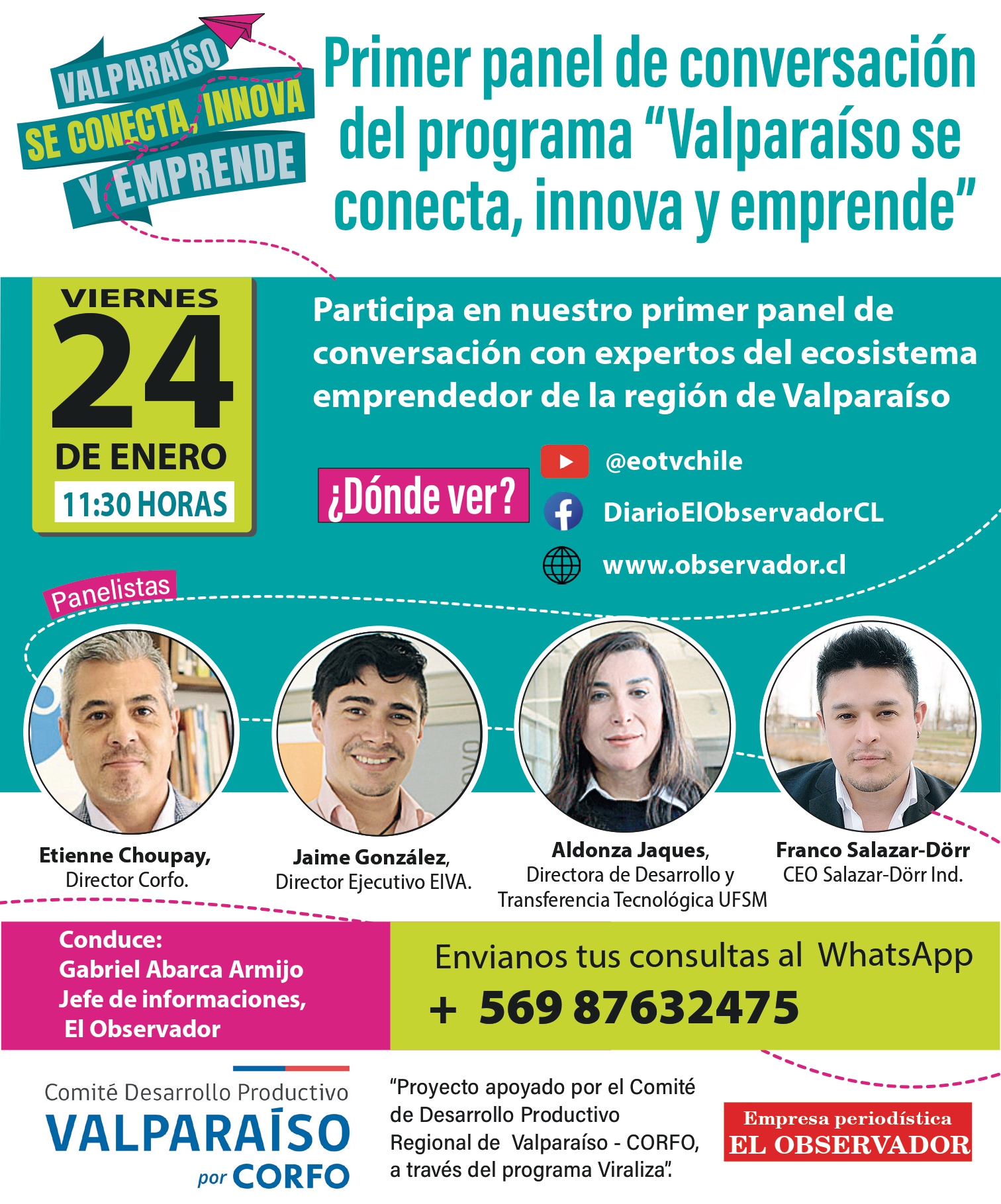 Este viernes es el primer panel de conversación sobre emprendimiento