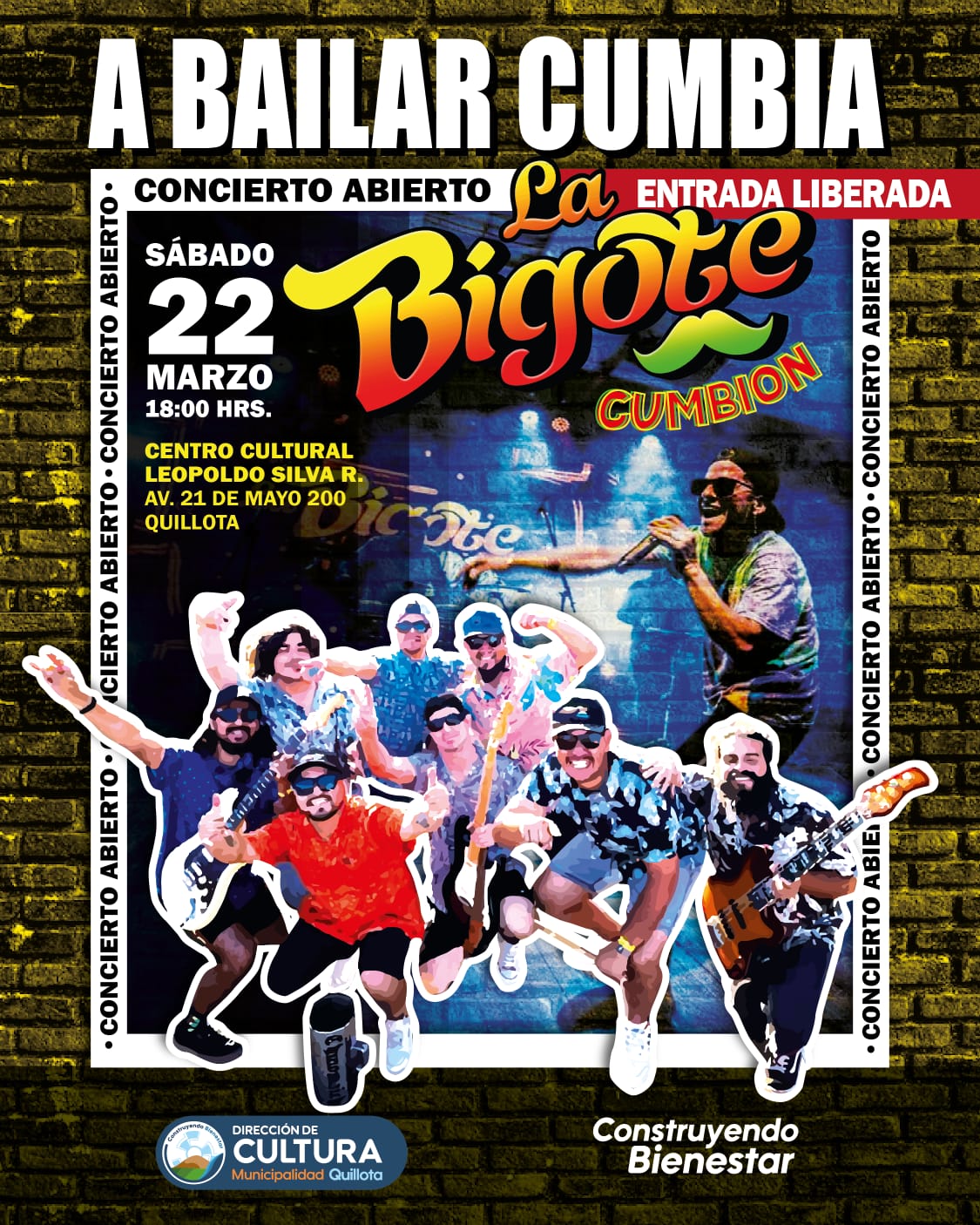 Este sábado se presenta banda tropical con entrada liberada en Quillota