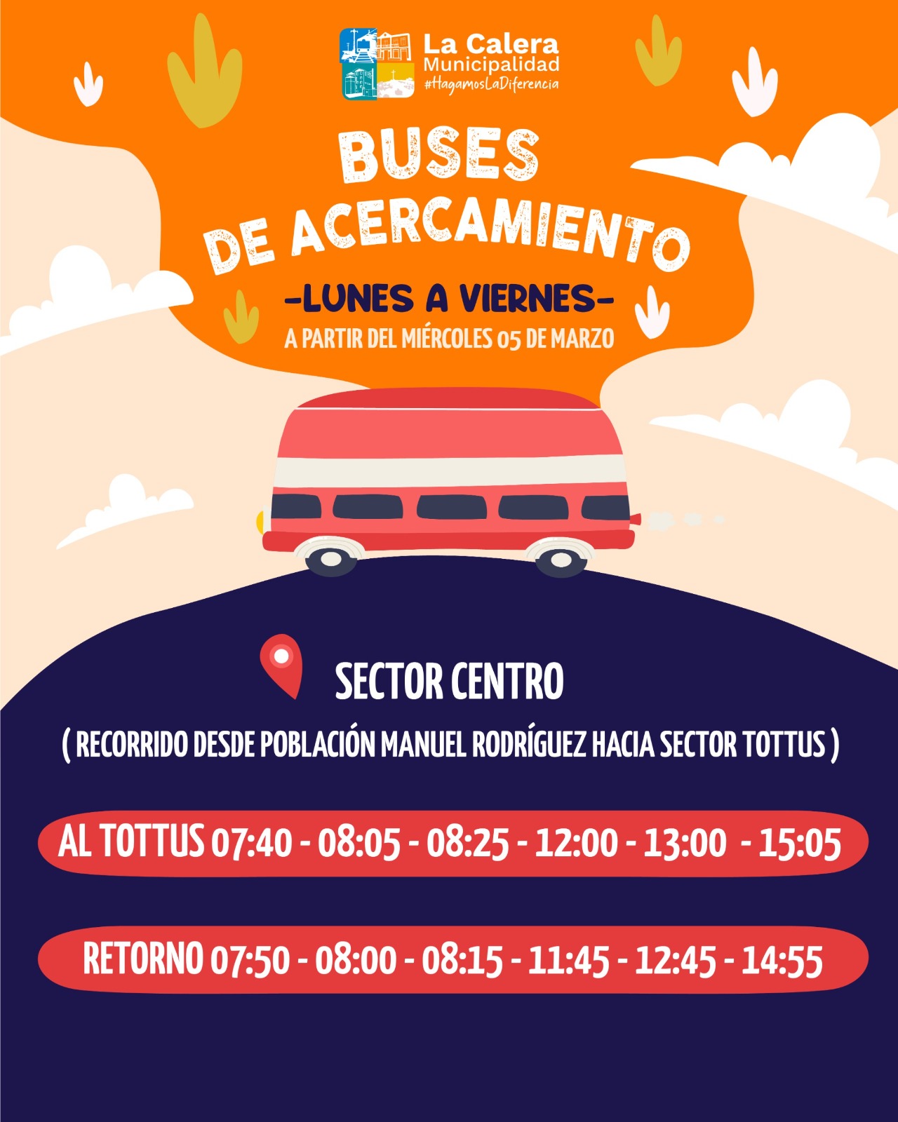 Estos recorridos realizan los nuevos buses de acercamiento de La Calera